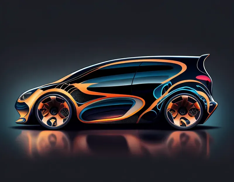3D Sci-fi Concept Cars Posed In A Studio