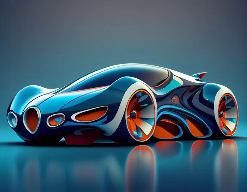 3D Sci-fi Concept Cars Posed In A Studio