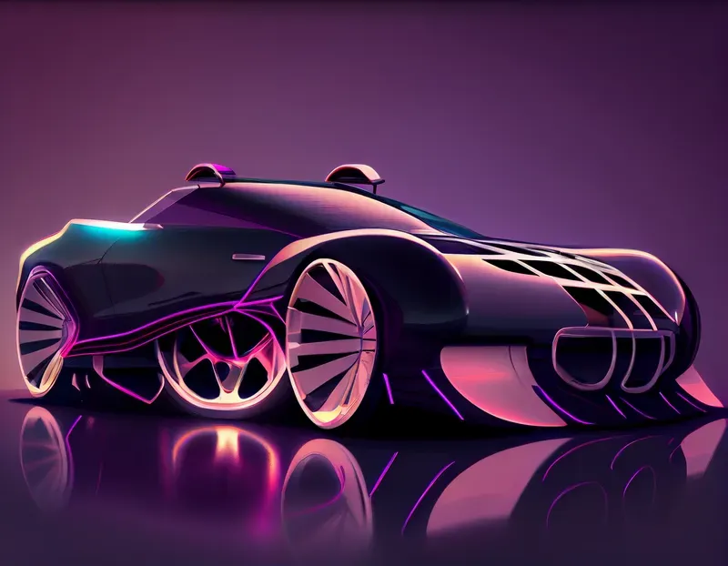 3D Sci-fi Concept Cars Posed In A Studio