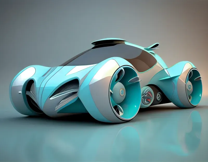 3D Sci-fi Concept Cars Posed In A Studio