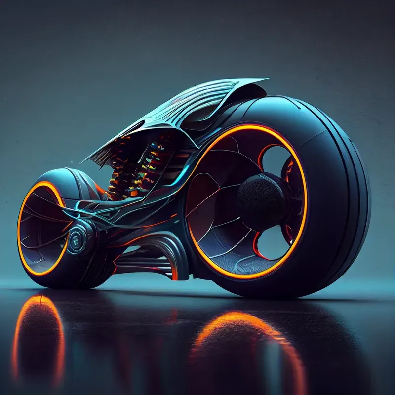 3D Sci-fi Concept Cars Posed In A Studio