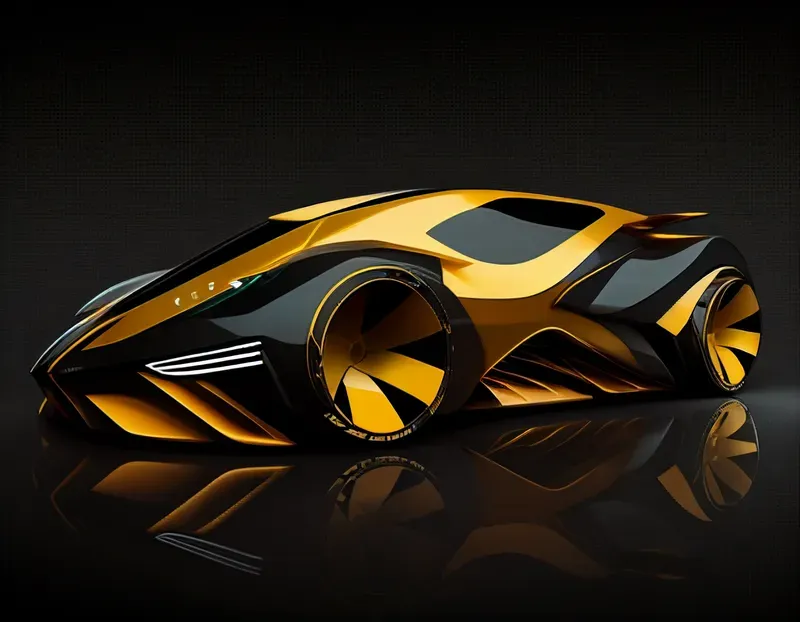 3D Sci-fi Concept Cars Posed In A Studio