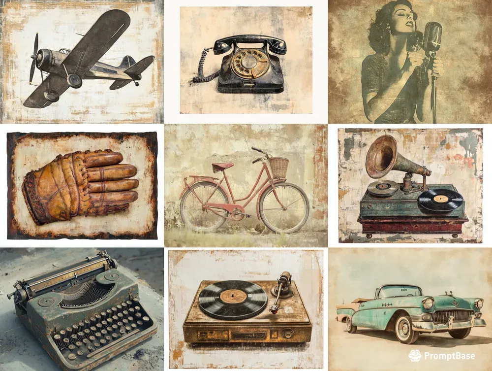 Retro Press Vintage Print Style Art