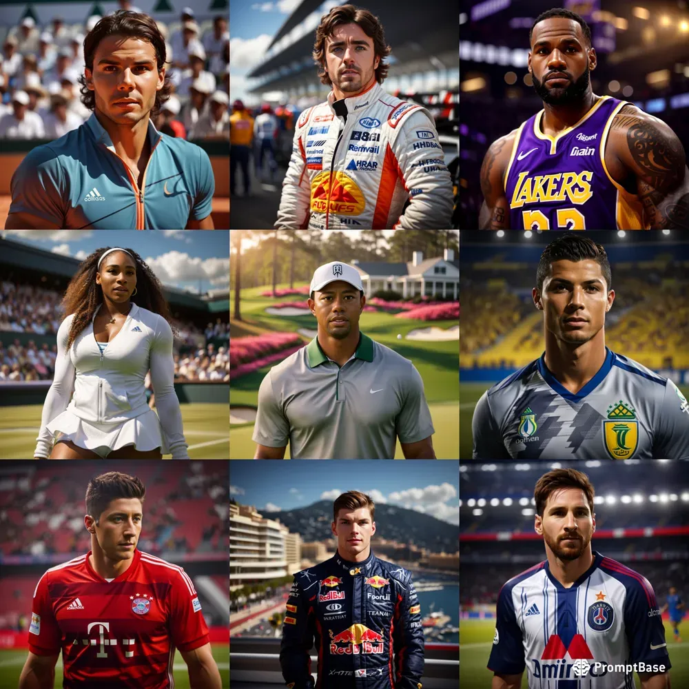 Sport Stars Photorealism Portraits