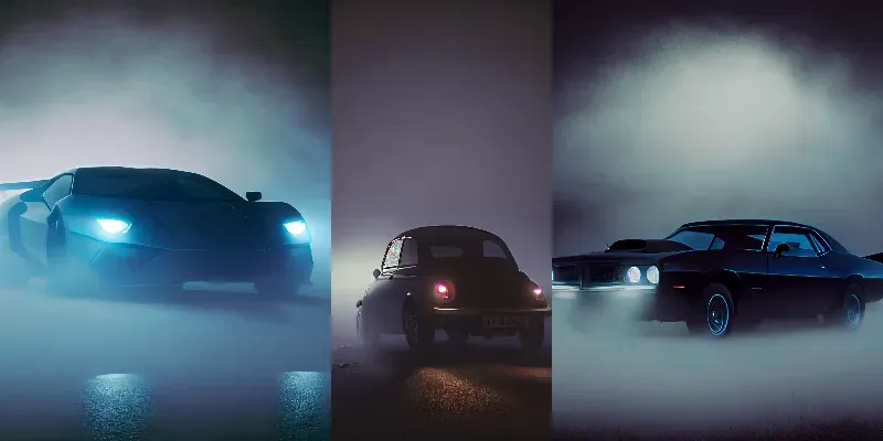Dense Fog Car Photography generated by undefined