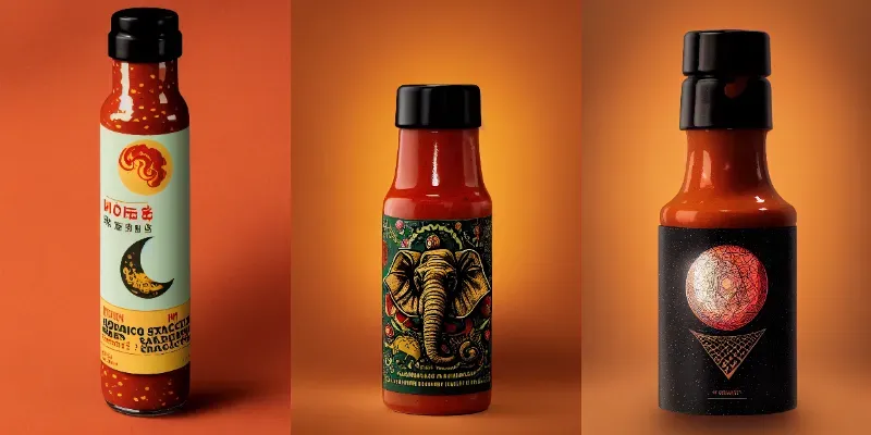 Hot Sauce Label Design Product Photo generated by undefined