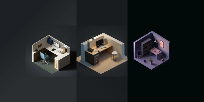 Clean Isometric Offices generated by undefined