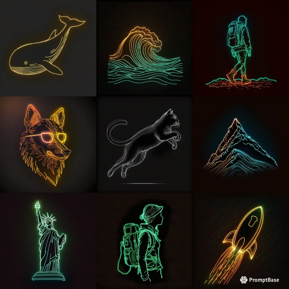 Neon Magic Drawings