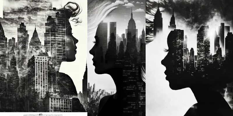 Double Exposure City Portraits generated by undefined