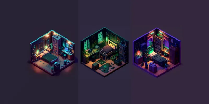 Isometric 3D Rpg Rooms generated by undefined