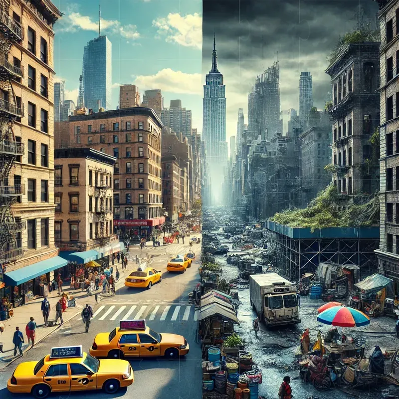 Cities Before And After An Apocalypse
