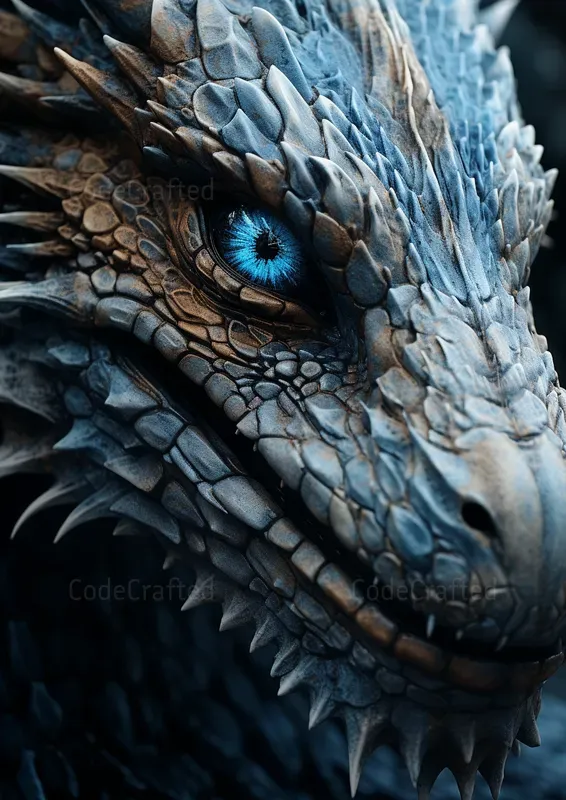 Realistic Dragon Faces Close Up