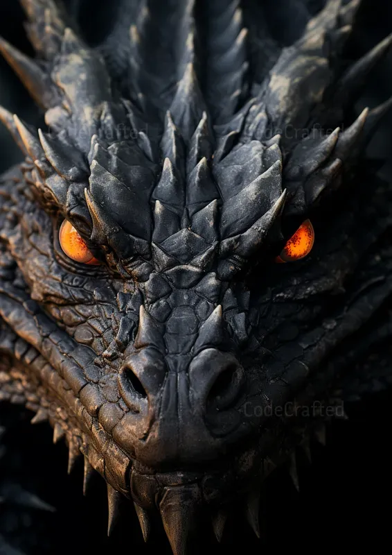 Realistic Dragon Faces Close Up
