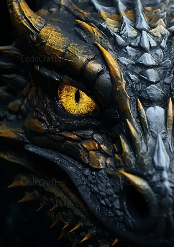 Realistic Dragon Faces Close Up