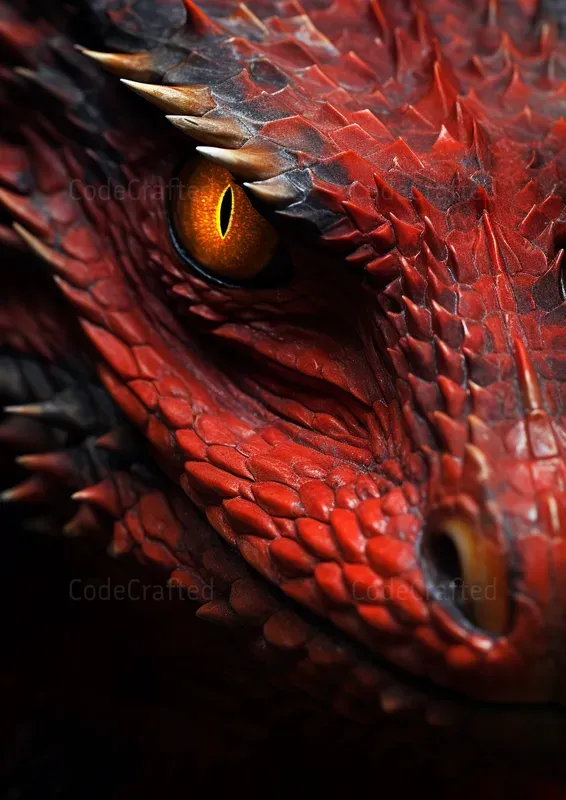 Realistic Dragon Faces Close Up