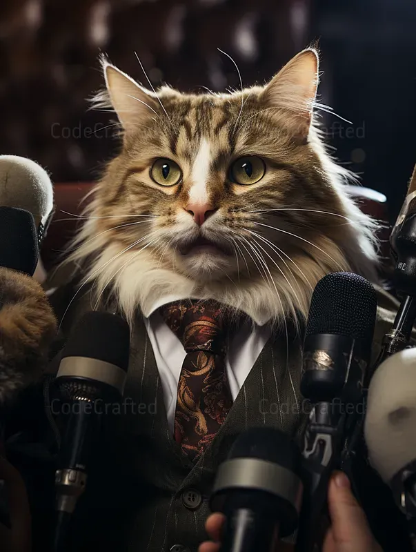 Animals Being Interviewed By Reporters