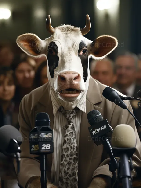 Animals Being Interviewed By Reporters