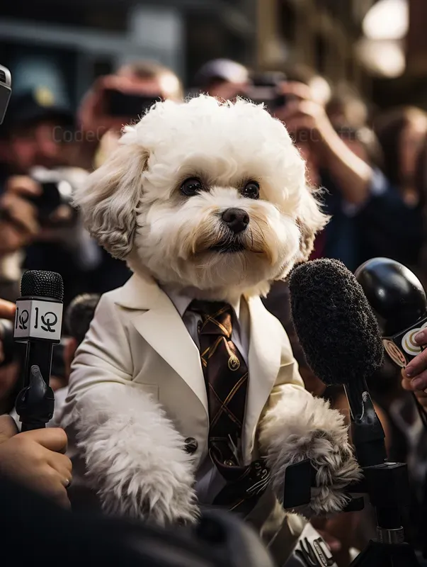 Animals Being Interviewed By Reporters