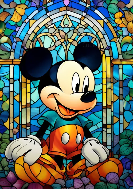 Disney Characters In Stained Glass