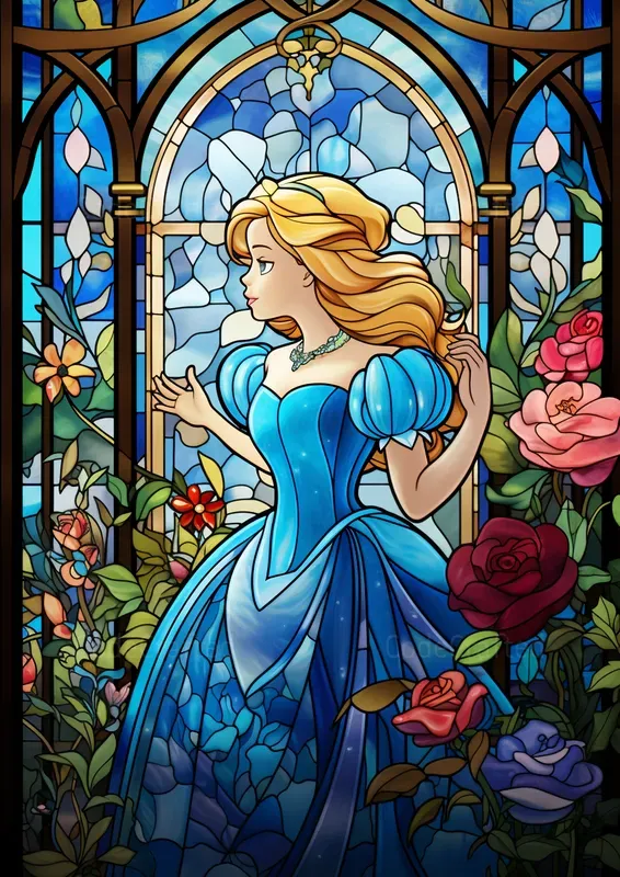 Disney Characters In Stained Glass