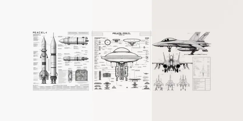 Blueprints Of Military Rockets And Ufos generated by undefined