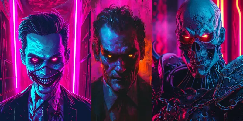 Neon Horror Characters generated by undefined