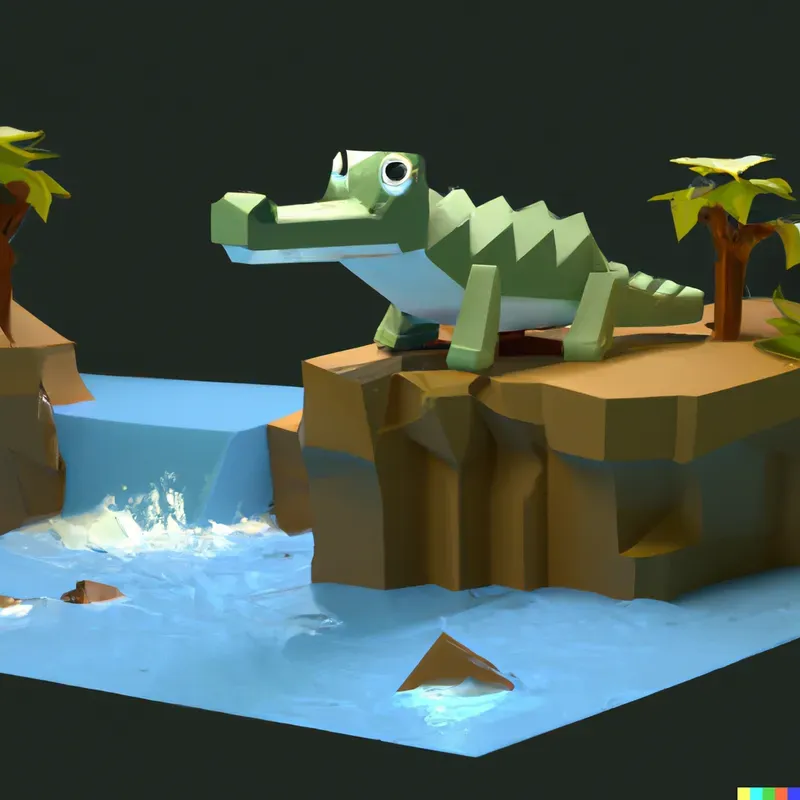 Low Poly Isometric Animal Scenario