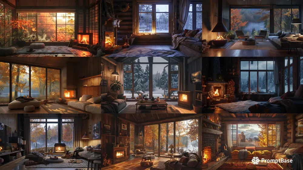 Autumn Winter Cozy Cabins