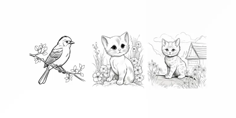 Coloring Book Animals Pages For Children generated by undefined
