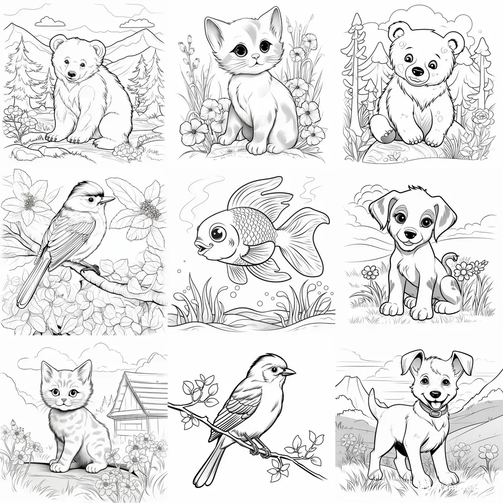 Coloring Book Animals Pages For Children
