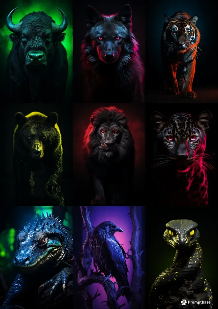 Colorful Dark Themed Animal Photographs