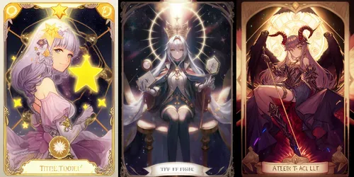 Anime Tarot Cards Designs generated by midjourney