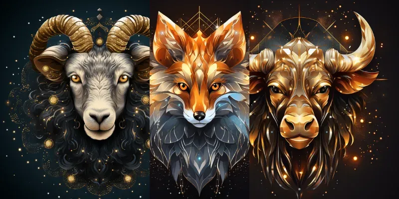 Abstract Animal Heads