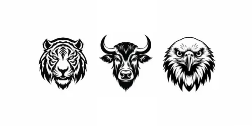 Simple Abstract Animal Head Logos generated by midjourney