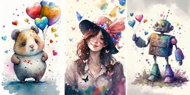 Beautiful Watercolor Greeting Cards generated by undefined