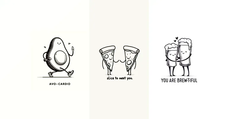 Funny Line Art Doodles With Text generated by undefined