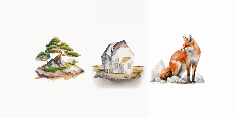 Watercolour Polygon Designs generated by undefined