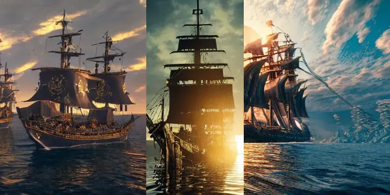 Realistic Pirate Ships generated by undefined