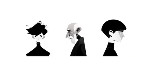 Black White Simple Art generated by midjourney