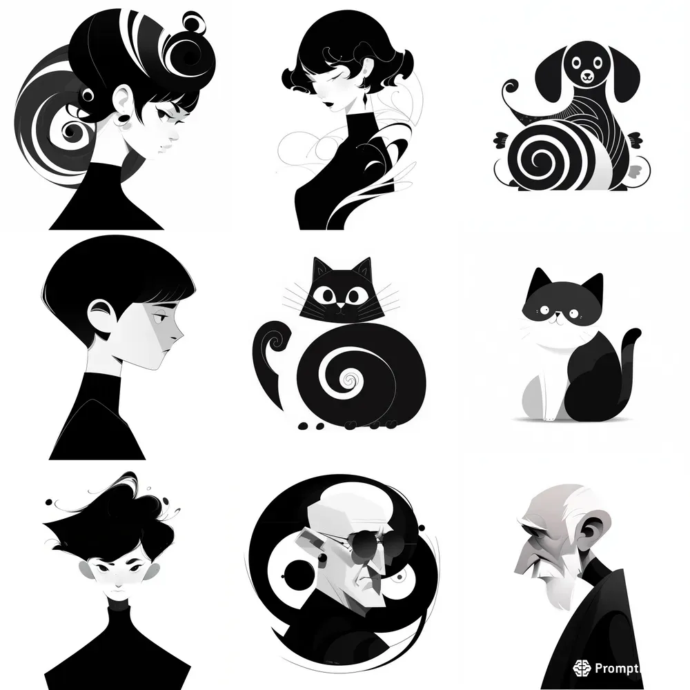 Black White Simple Art