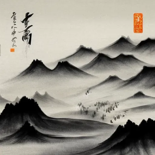 Calligraphy Ink Wash Paintings