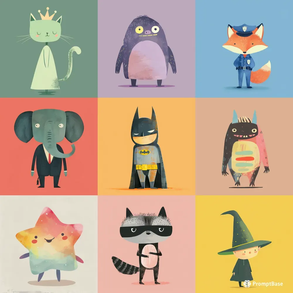 Cute Childrens Book Pastel Characters