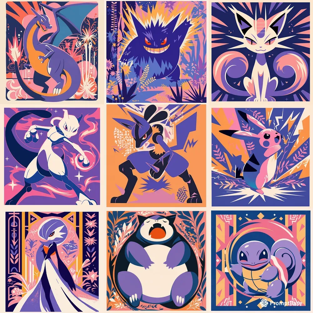 Retro Vector Pokemon Designs