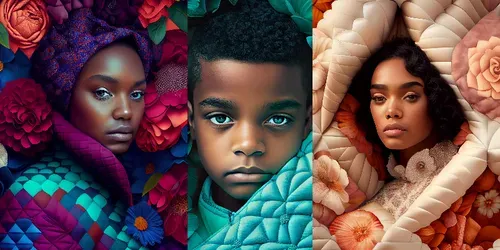 Quilted High Fashion Portraits generated by midjourney