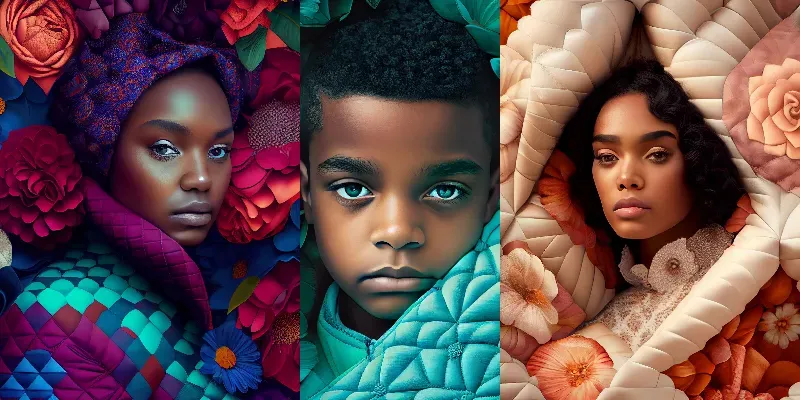 Quilted High Fashion Portraits generated by undefined