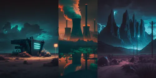 Postapocalyptic Landscapes generated by midjourney