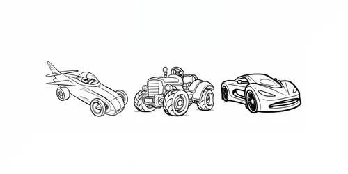 Vehicle Coloring Pages generated by midjourney