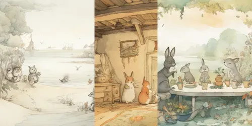Children Illustrations Woodland Gatherings generated by midjourney