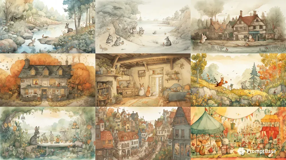 Children Illustrations Woodland Gatherings