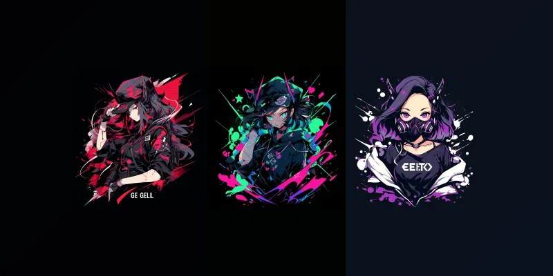 Rebellious Anime Tshirt Designs generated by undefined